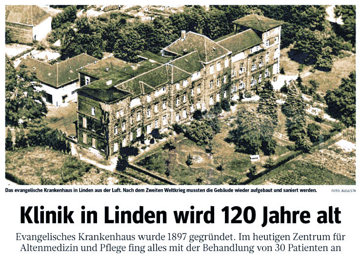 Presse: Klinik in Linden wird 120 Jahre alt
