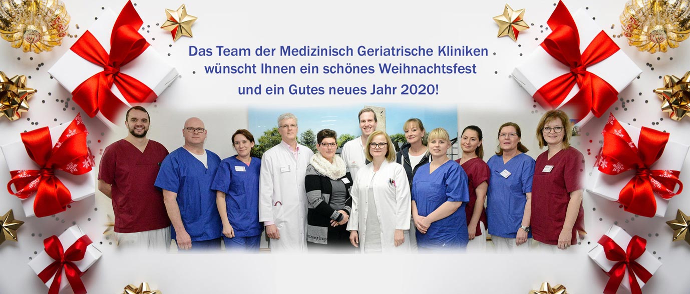 Das Team der Medizinisch Geriatrischen Klnike wünscht Ihnen ein schönes Weihnachtsfest und ein Gutes neues jahr 2020!