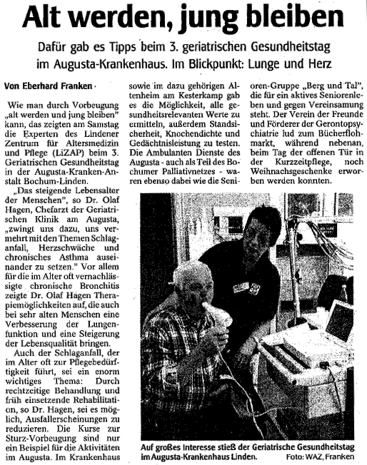 Presse: ALT WERDEN - JUNG BLEIBEN!